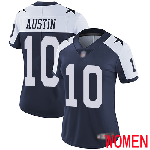 Women Dallas Cowboys Limited Navy Blue Tavon Austin Alternate #10 Vapor Untouchable Throwback NFL Jersey->women nfl jersey->Women Jersey